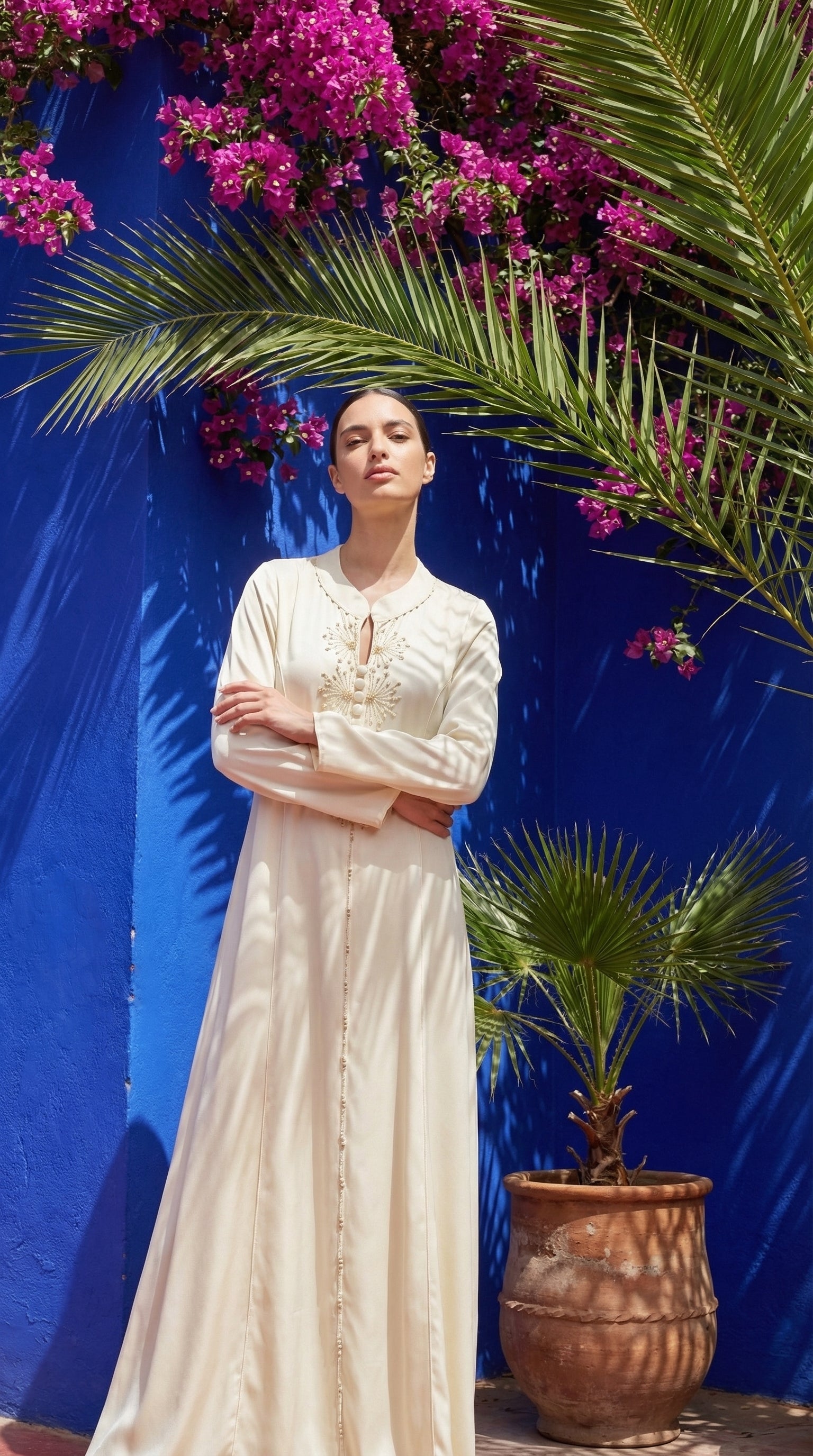 Abaya Beige Perlée