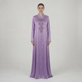 Abaya Violet Perlée